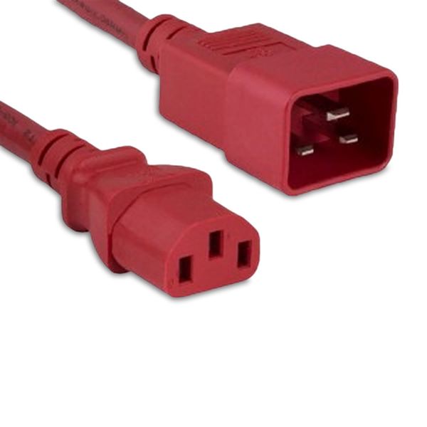 Enet C13 To C20 4Ft Red Power Cord C13C20-RD-4F-ENC